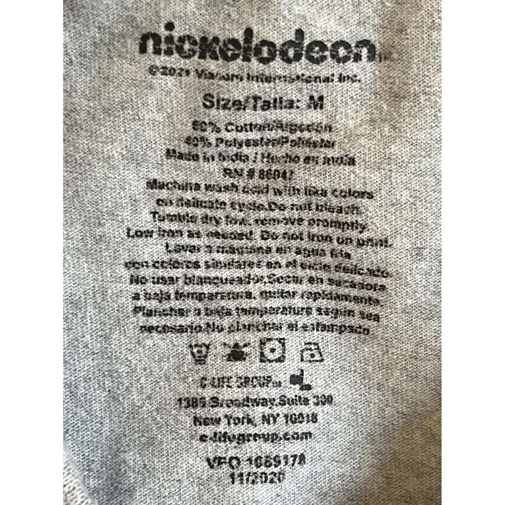 Nickelodeon Graphic T-Shirt Mens Medium 90s Cartoon Characters Heather Gray M
